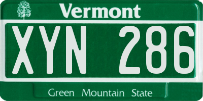 VT license plate XYN286