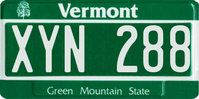 VT license plate XYN288