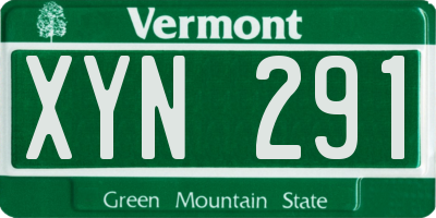 VT license plate XYN291