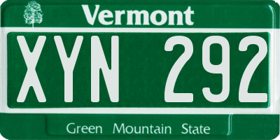 VT license plate XYN292