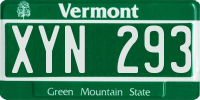 VT license plate XYN293
