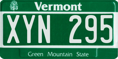 VT license plate XYN295