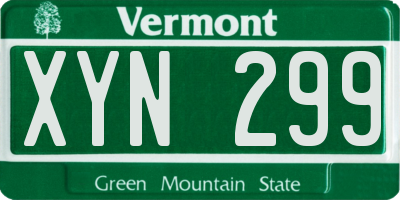 VT license plate XYN299