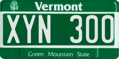 VT license plate XYN300