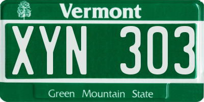 VT license plate XYN303