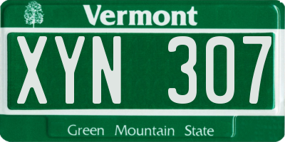 VT license plate XYN307