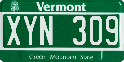 VT license plate XYN309