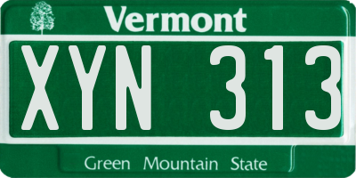 VT license plate XYN313