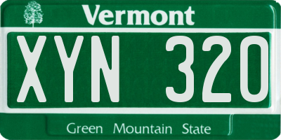 VT license plate XYN320