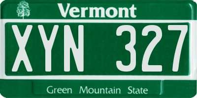 VT license plate XYN327
