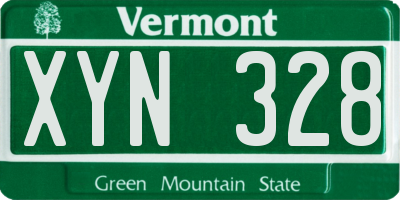VT license plate XYN328