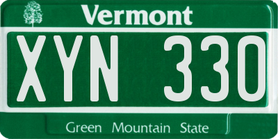 VT license plate XYN330