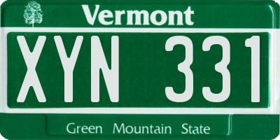 VT license plate XYN331