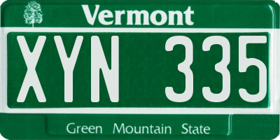 VT license plate XYN335