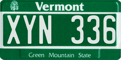 VT license plate XYN336