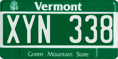 VT license plate XYN338
