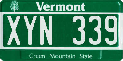VT license plate XYN339