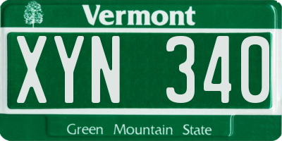VT license plate XYN340
