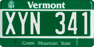 VT license plate XYN341