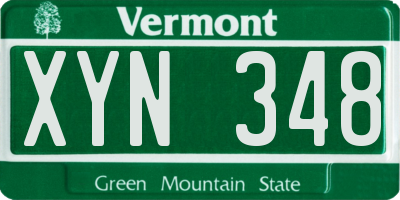 VT license plate XYN348