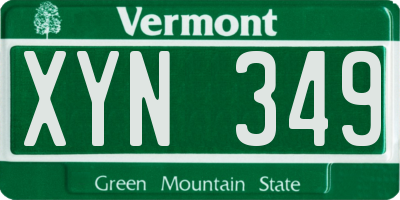 VT license plate XYN349
