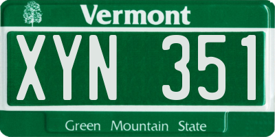 VT license plate XYN351