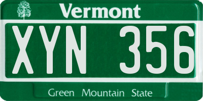 VT license plate XYN356