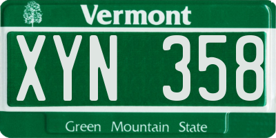 VT license plate XYN358