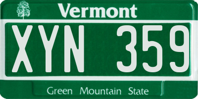 VT license plate XYN359