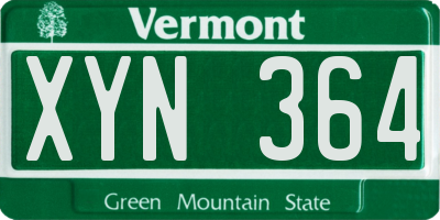 VT license plate XYN364