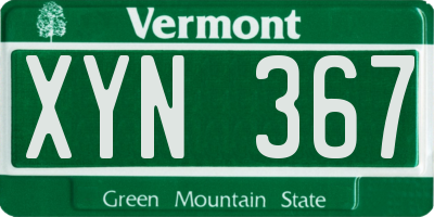 VT license plate XYN367