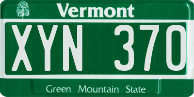 VT license plate XYN370