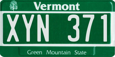 VT license plate XYN371
