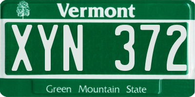 VT license plate XYN372