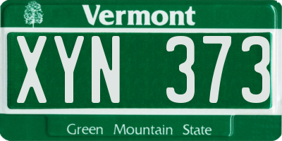 VT license plate XYN373