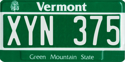 VT license plate XYN375