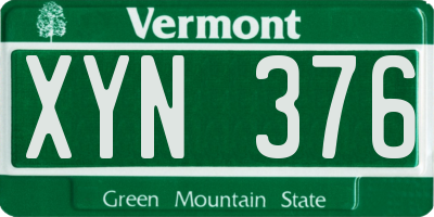 VT license plate XYN376