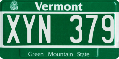VT license plate XYN379