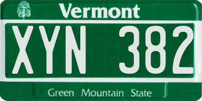 VT license plate XYN382