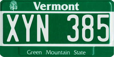 VT license plate XYN385