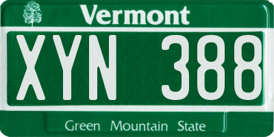 VT license plate XYN388