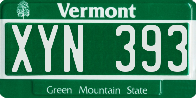 VT license plate XYN393
