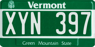 VT license plate XYN397
