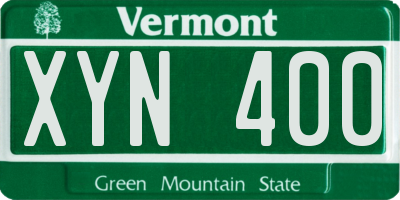 VT license plate XYN400