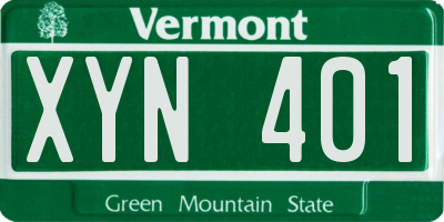 VT license plate XYN401