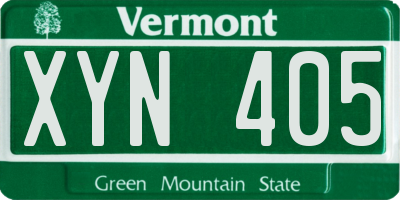 VT license plate XYN405