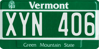VT license plate XYN406