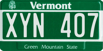 VT license plate XYN407