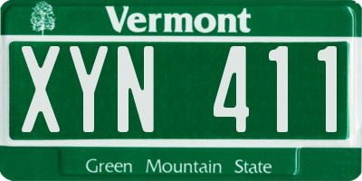 VT license plate XYN411