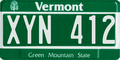 VT license plate XYN412
